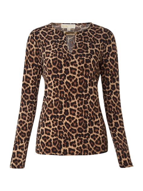 michael michael kors mixed media leopard print top|Michael Kors leopard flats.